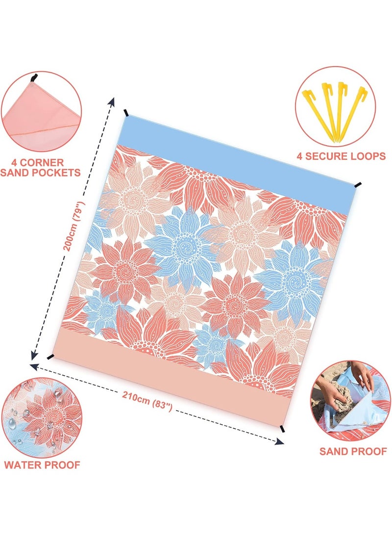 Beach Blanket, Sandproof, Extra-Large Beach Mat for Adults, Waterproof, Quick-Drying, Sand-Free, for Camping, Hiking - Image 3